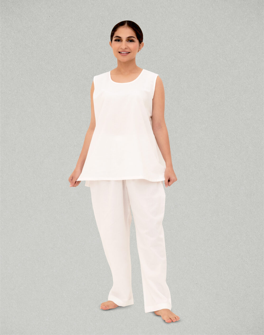 Organic White Cotton Sleepwear Set - Image 2