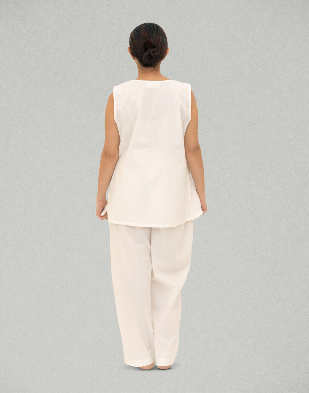 Organic White Cotton Sleepwear Set - Image 4
