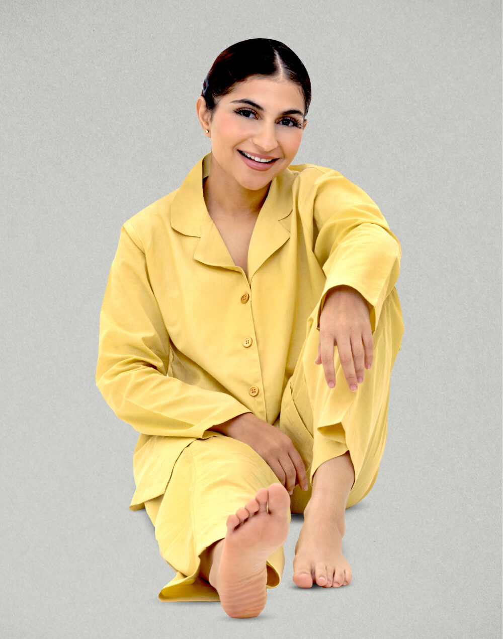Organic Cotton Yellow Full Sleeves Shirt & Pyjamas – Soft, Breathable & Eco-Friendly