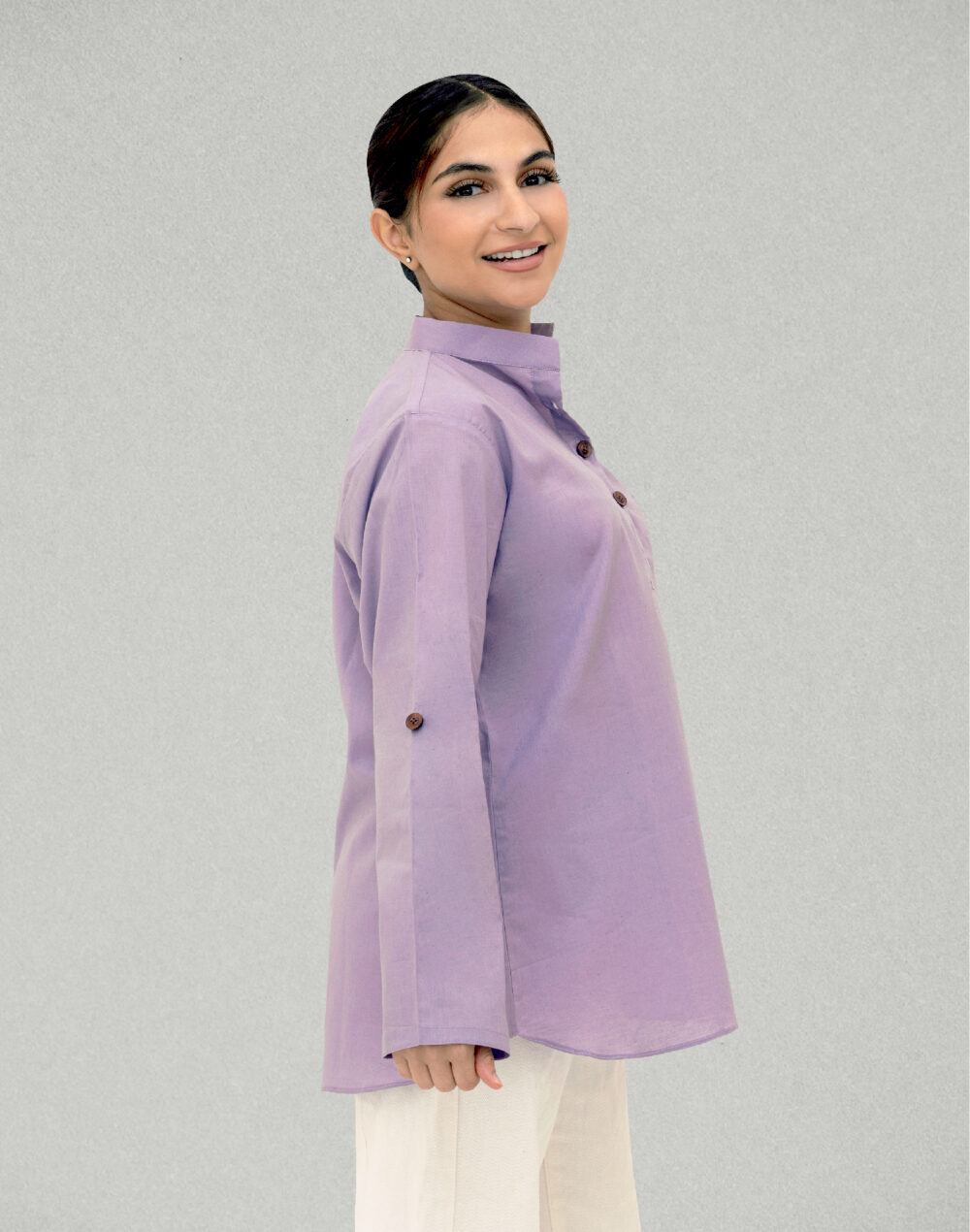 Organic Cotton Collared Blouse – Herbal Dyed - Image 3