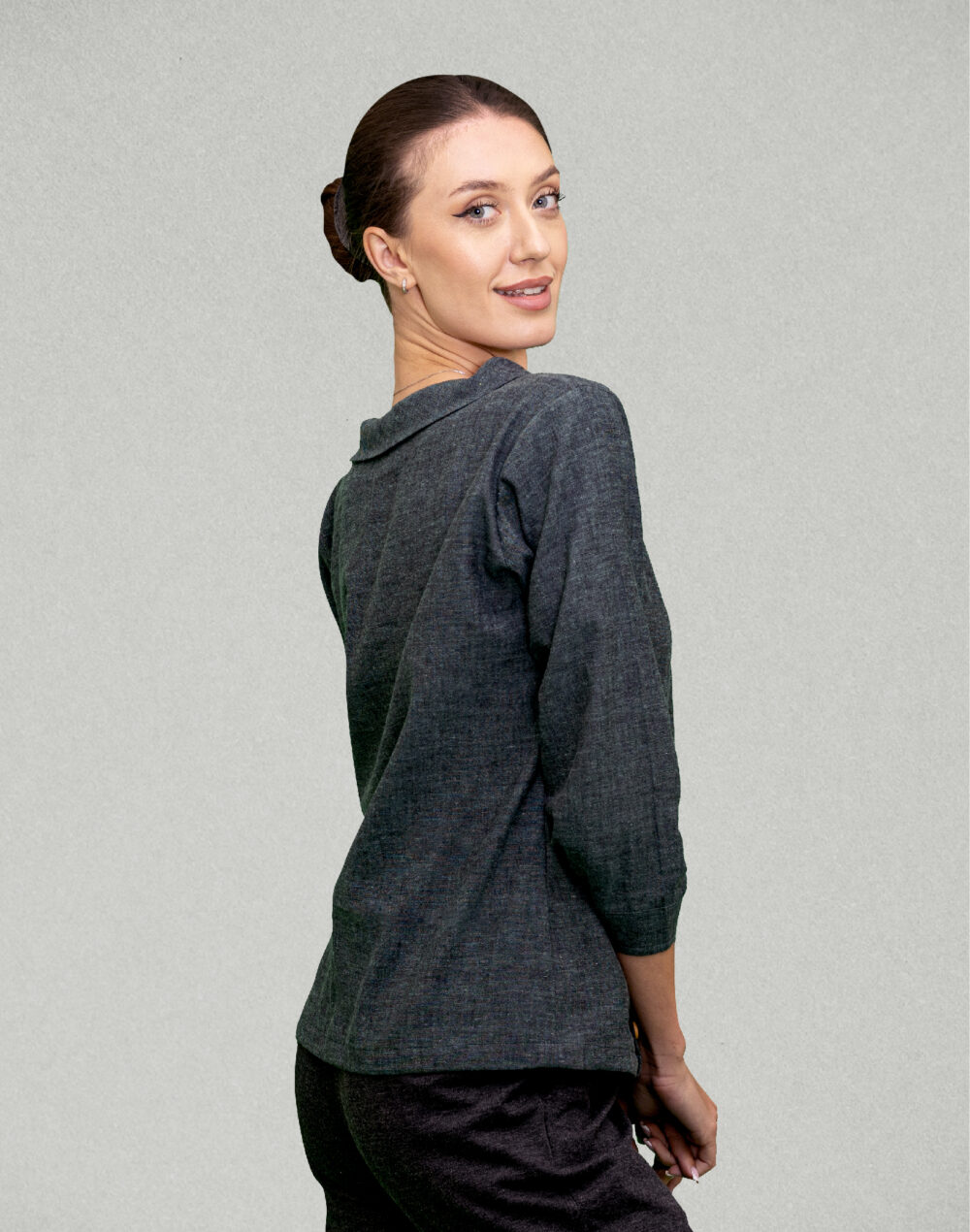 Organic Green Cotton Flap Sleeve Top - Image 2