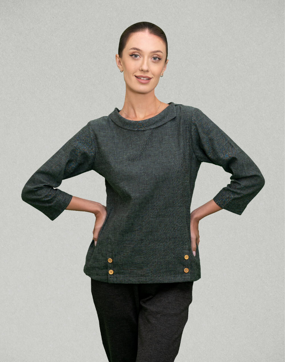 Organic Green Cotton Flap Sleeve Top - Image 4