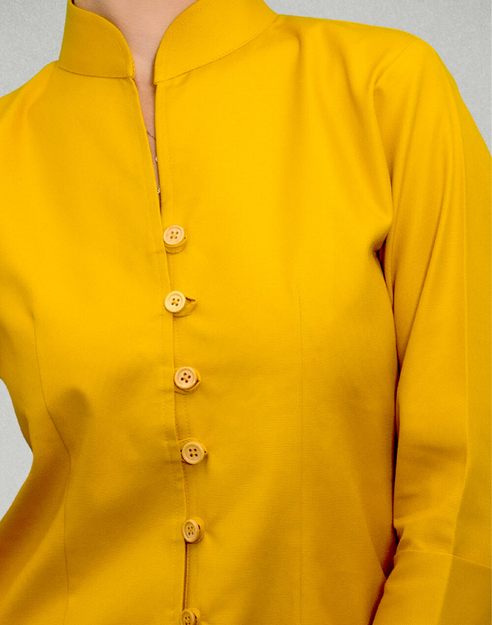 Yellow Cotton Jacket with 3/4th Sleeves - Image 4