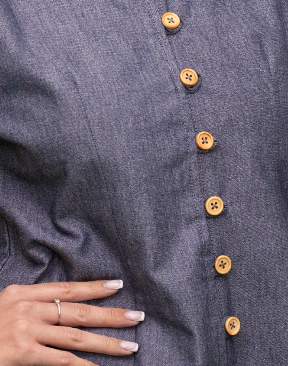 Classic Chambray Collared Jacket – 3/4th Sleeve - Image 5