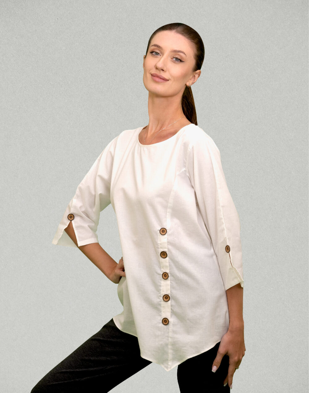 Organic Freestyle Long-Sleeve Top – Sustainable, Naturally Dyed, and Stylish