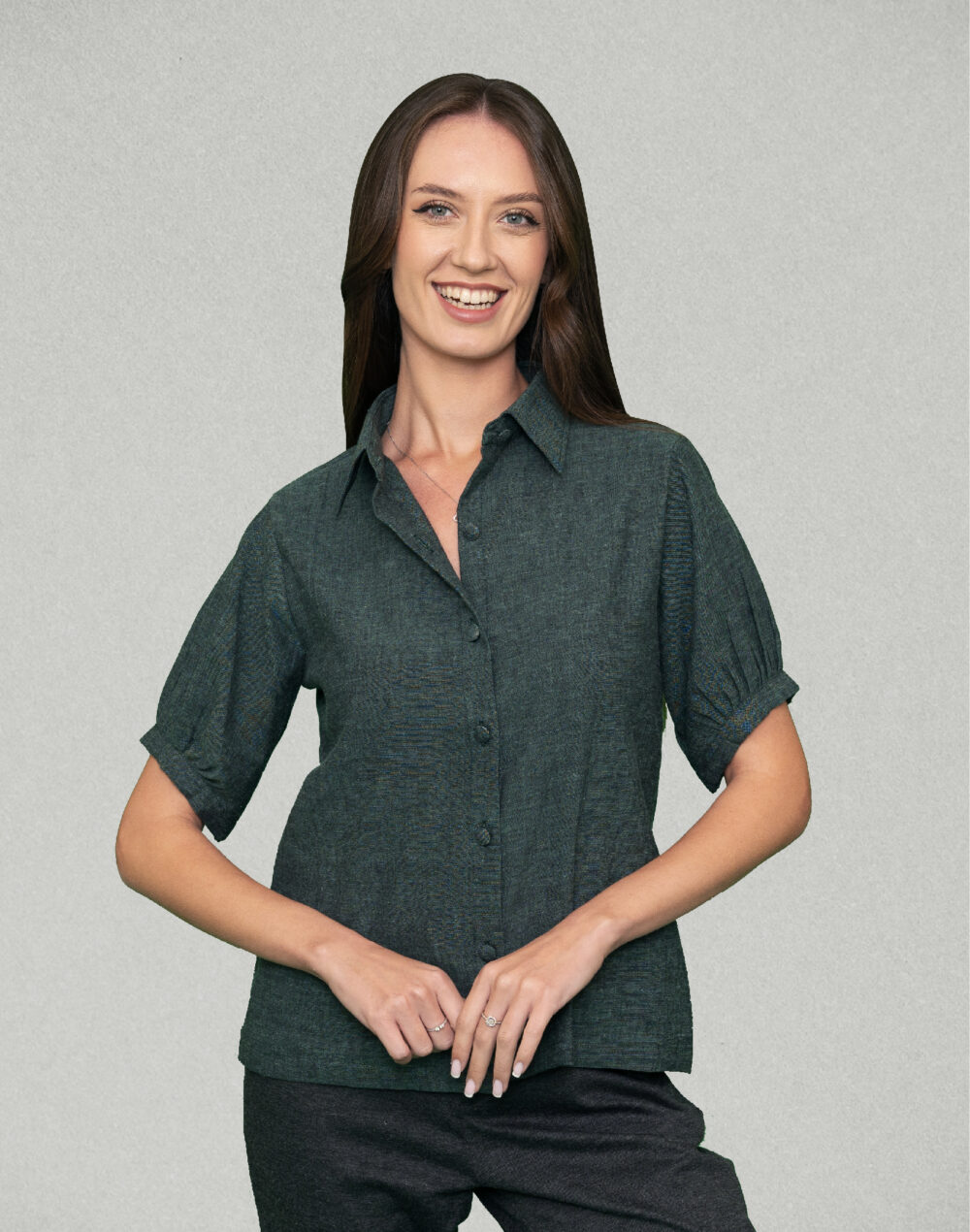 Organic Green Cotton Collared Shirt – Handwoven & Sustainable