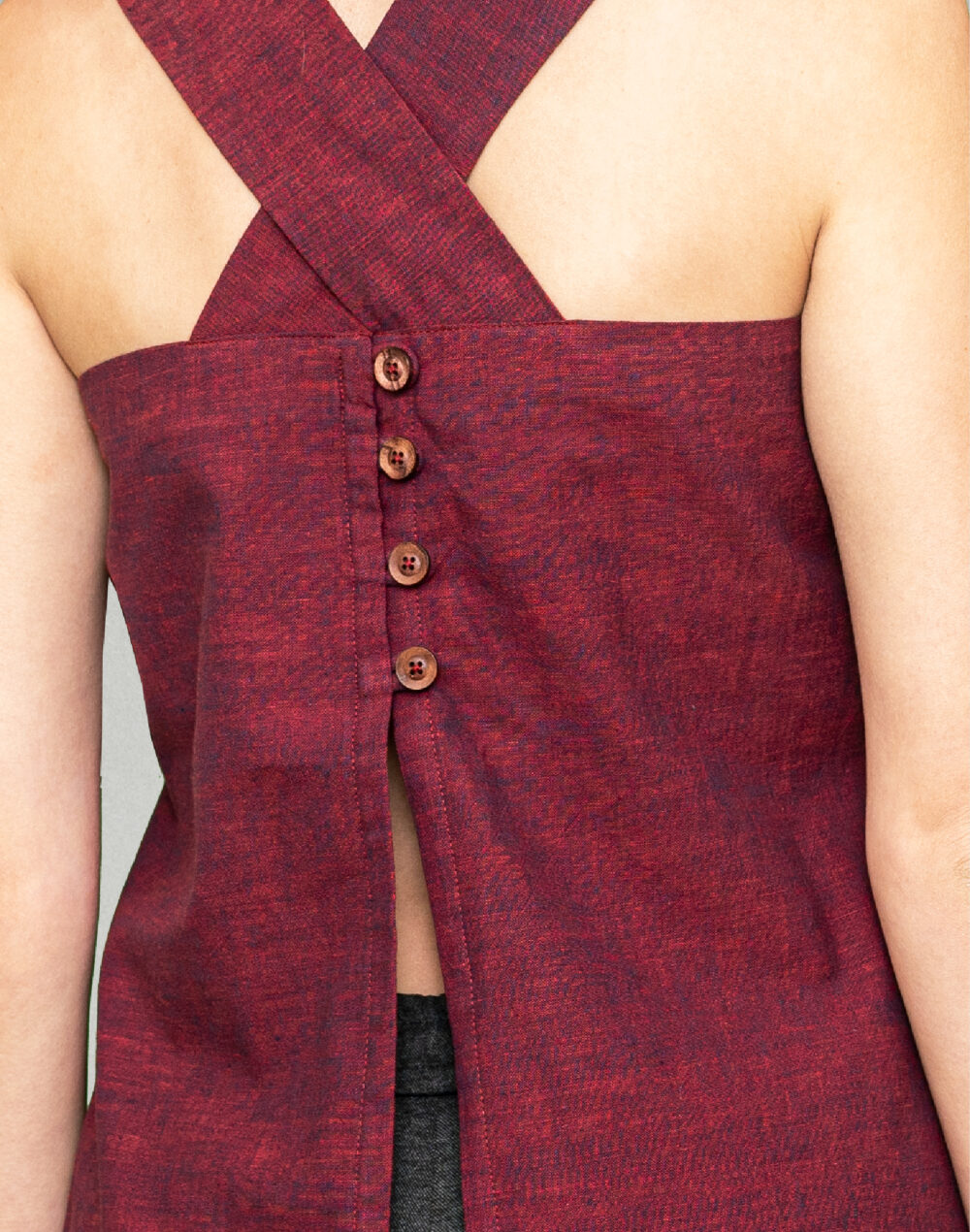 Organic Pink Mauve Cross-Back Sleeveless Top - Image 4