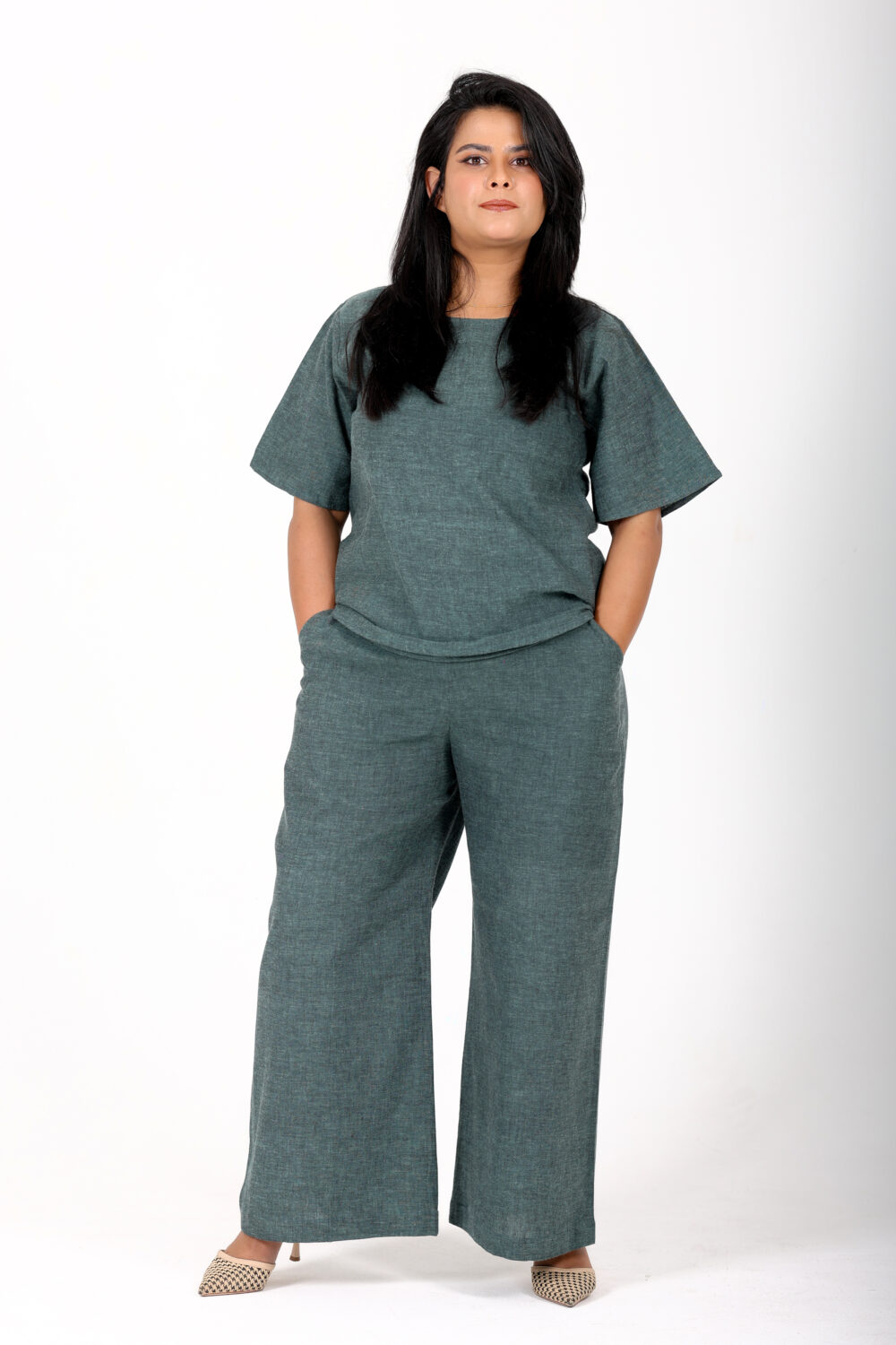 Olive Green Cotton Co-Ord Set - Image 2