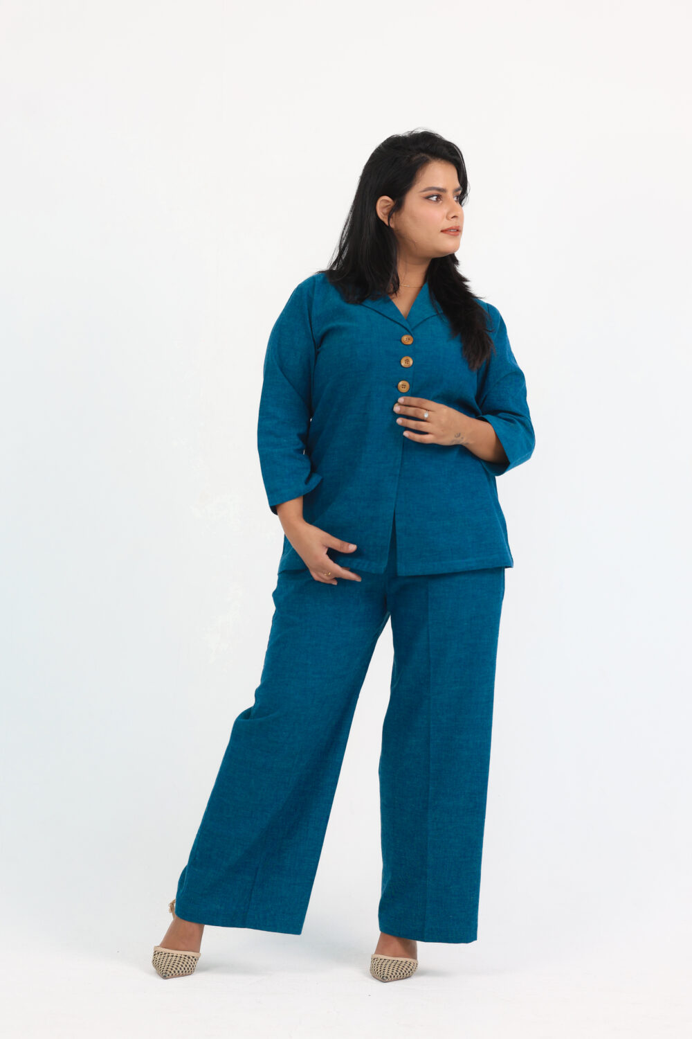 Classic Cotton Collared Co-Ord Set - Image 2