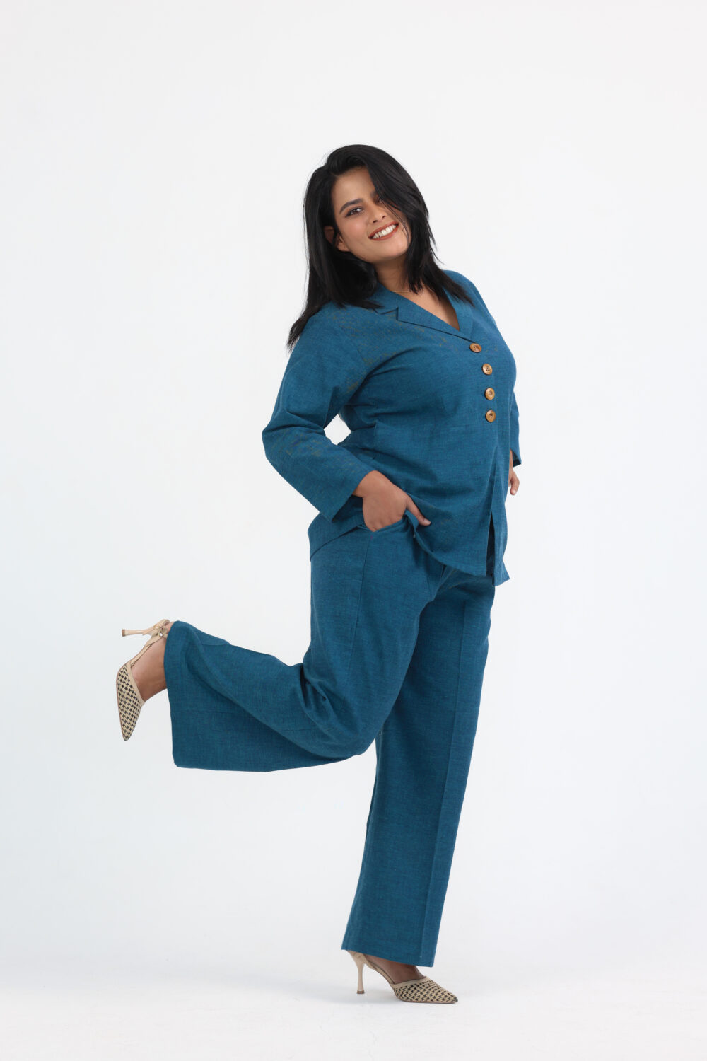 Classic Cotton Collared Co-Ord Set - Image 3