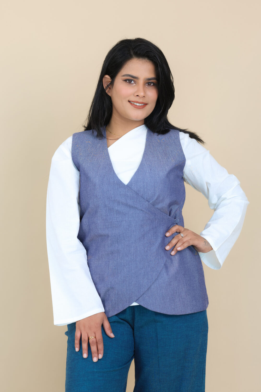Organic Chambray Criss Cross Jacket - Image 3