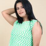 Green Hand Block Printed Cotton Dress
