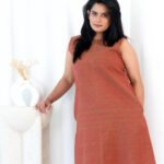 Classic Brown Handwoven Cotton Dress