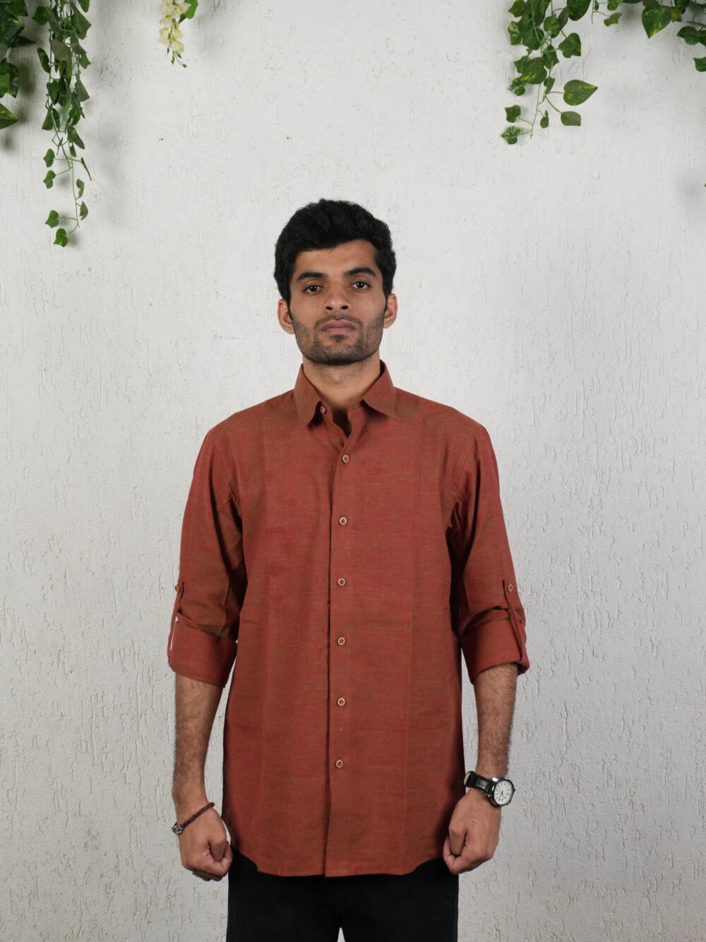 Corporate brown handloom shirt - Image 2