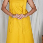 Yellow Cotton Casual Dress