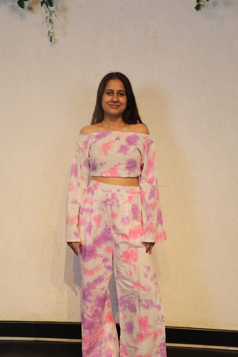 Tie-Dye Co-ord Set – Vibrant Cambric Cotton Outfit with Flared Pants