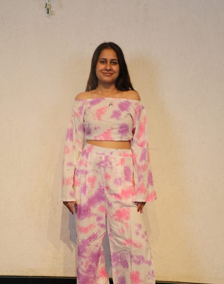 Tie-Dye Co-ord Set – Vibrant Cambric Cotton Outfit with Flared Pants
