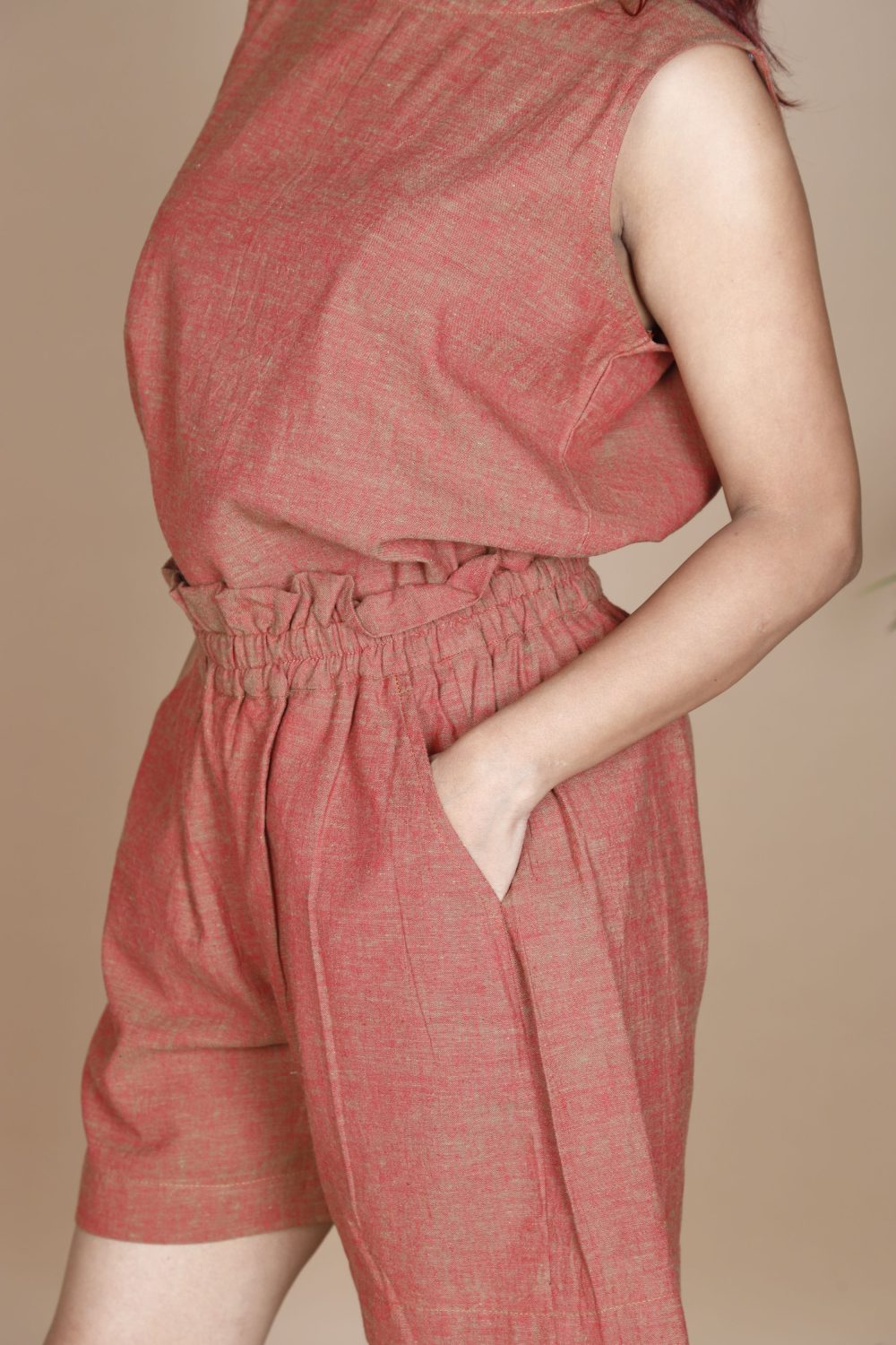 Women's High-Waisted Cotton Blend Shorts - Image 2