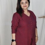 Elegant Red Handloom Kurti Set