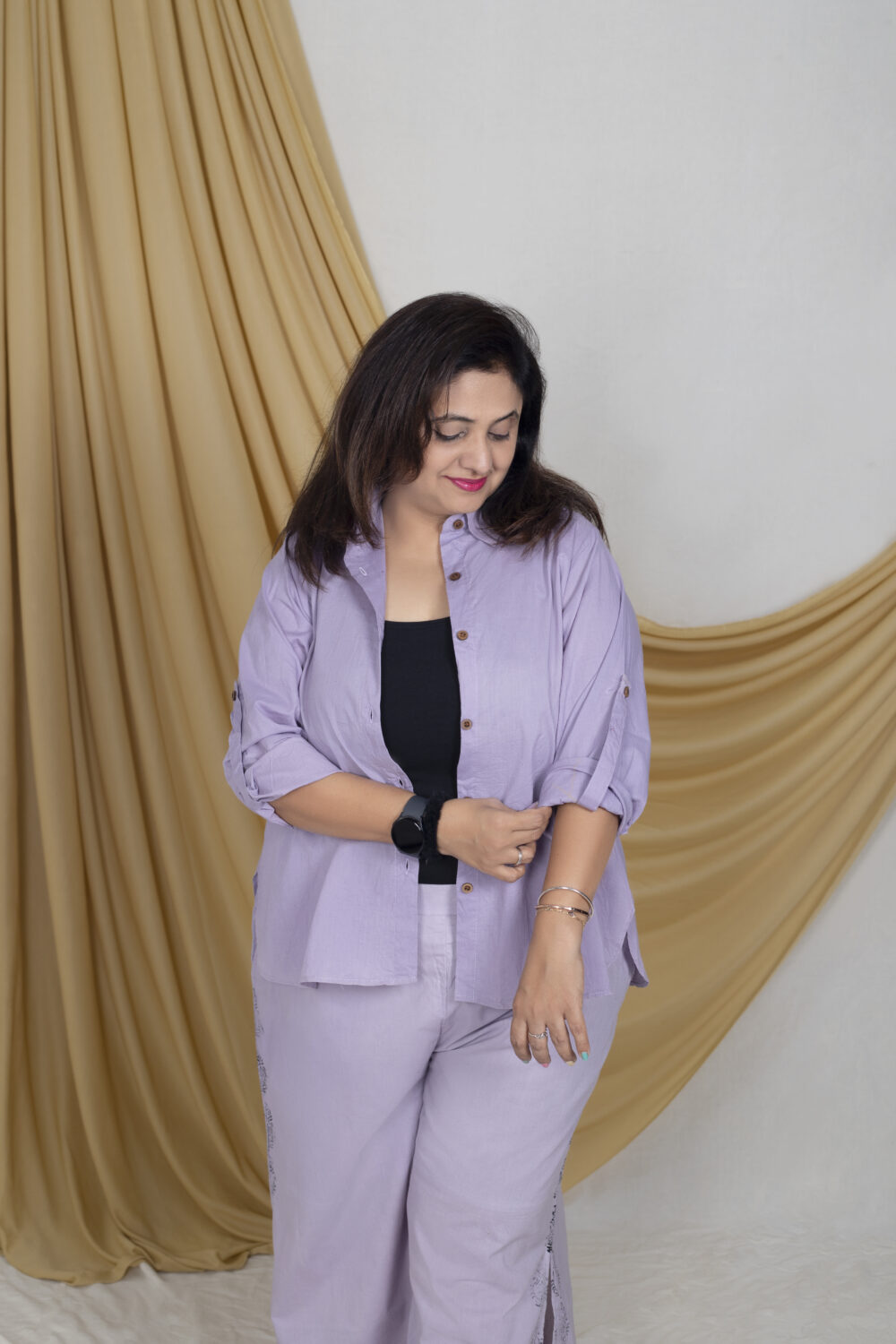Lavender Organic Cotton Co-ord Set for Women - Image 3