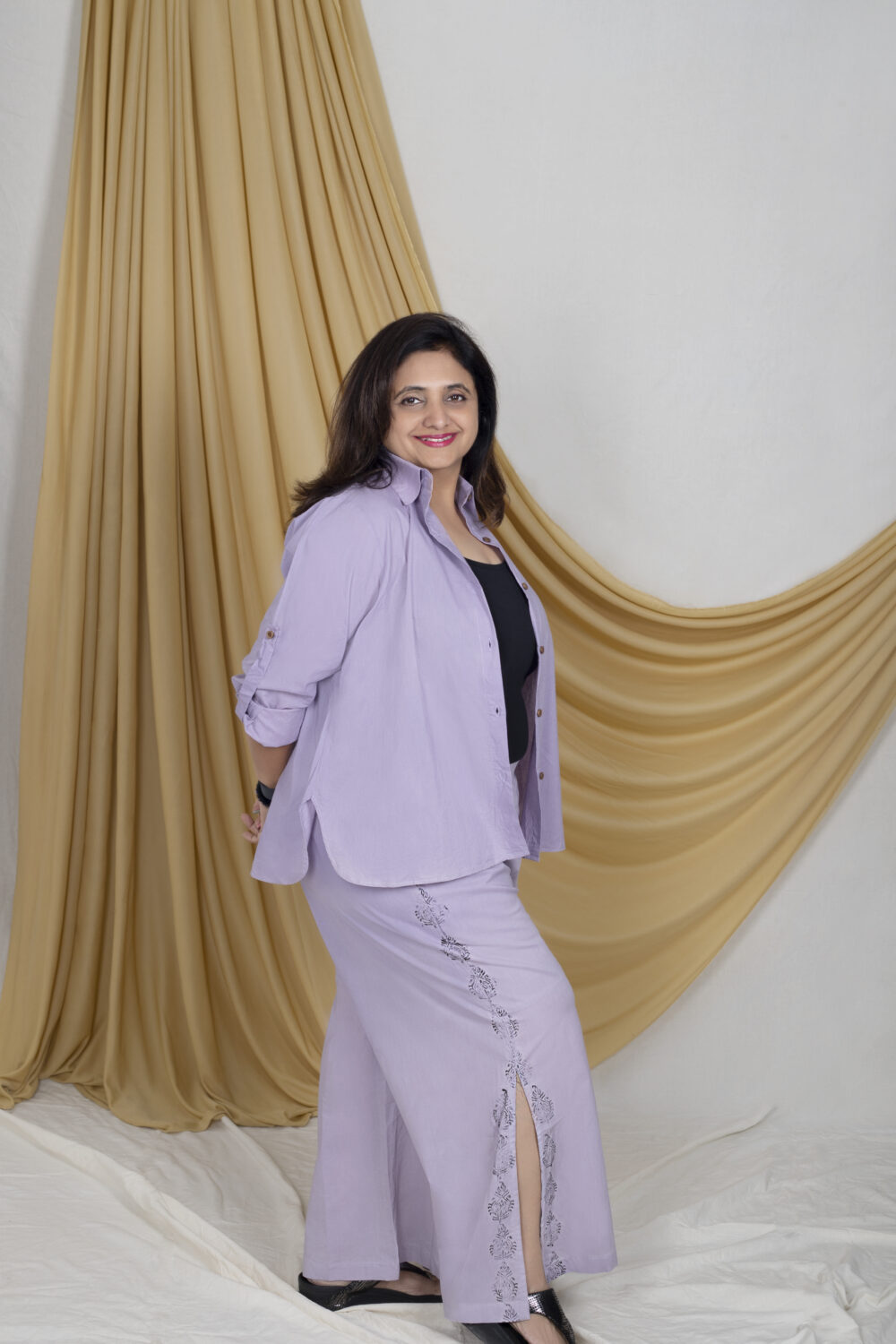Lavender Organic Cotton Co-ord Set for Women - Image 2