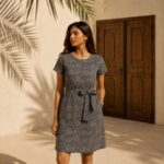 Organic Cotton Doodle Print Knee-Length Dress