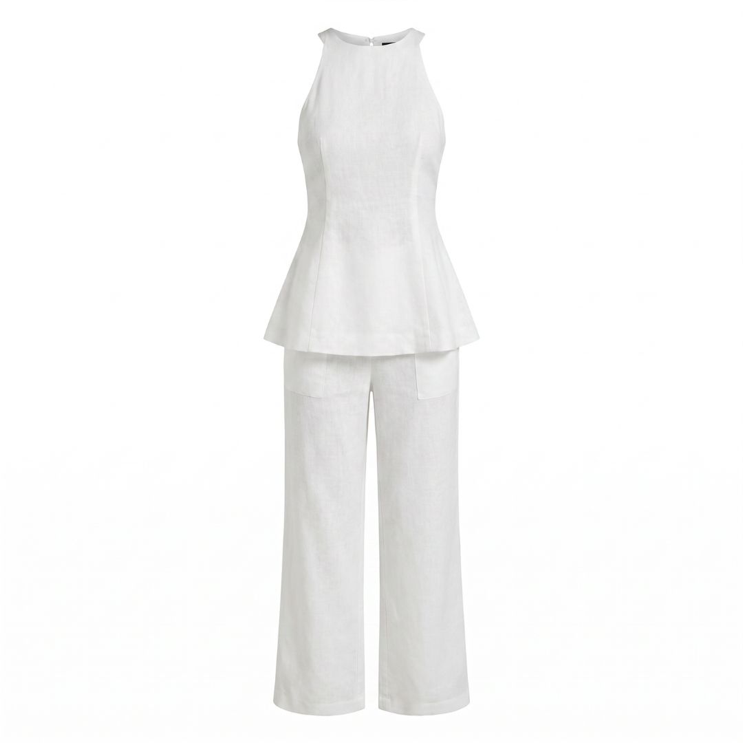 Iva White Linen Co-ord Set - Image 3