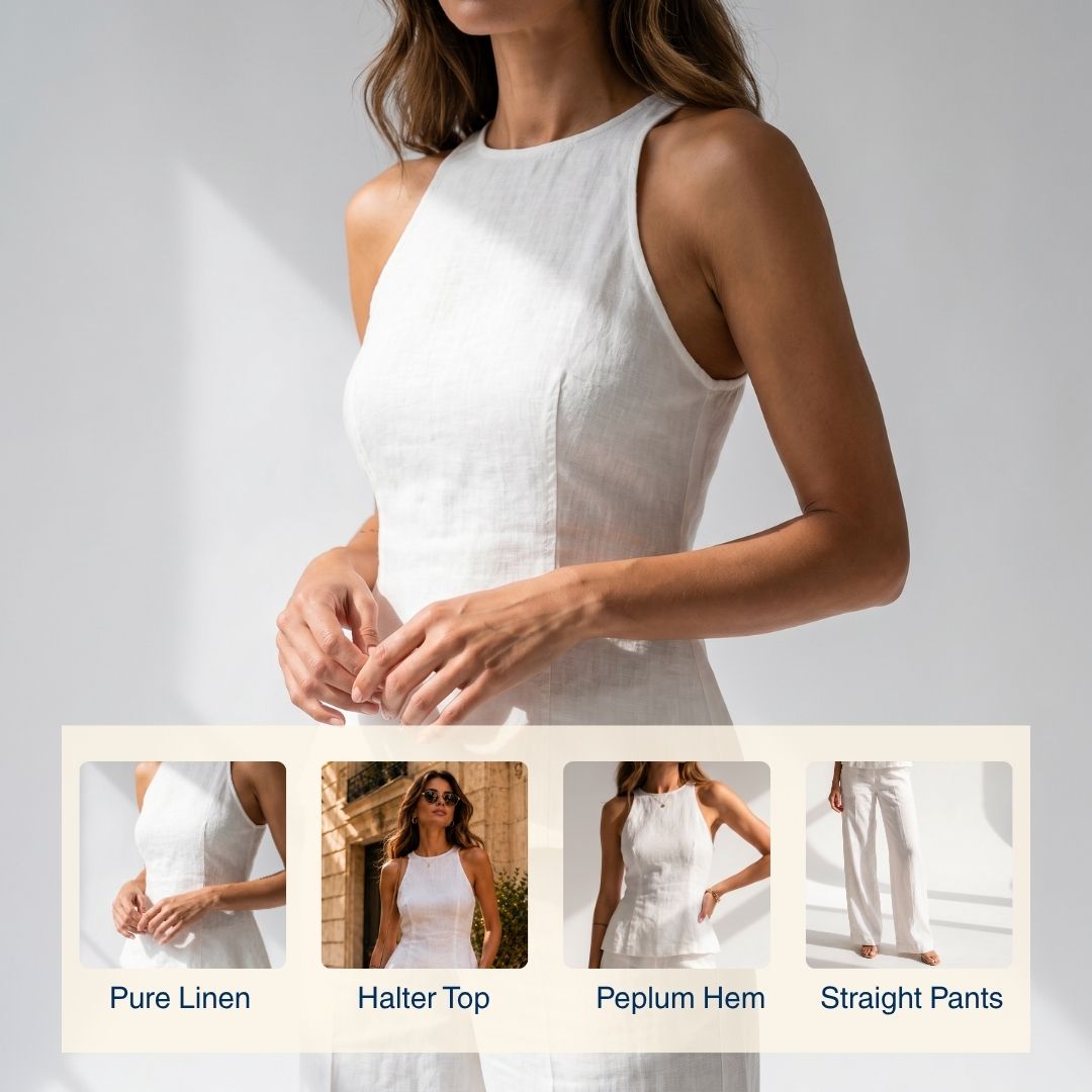 Iva White Linen Co-ord Set - Image 5